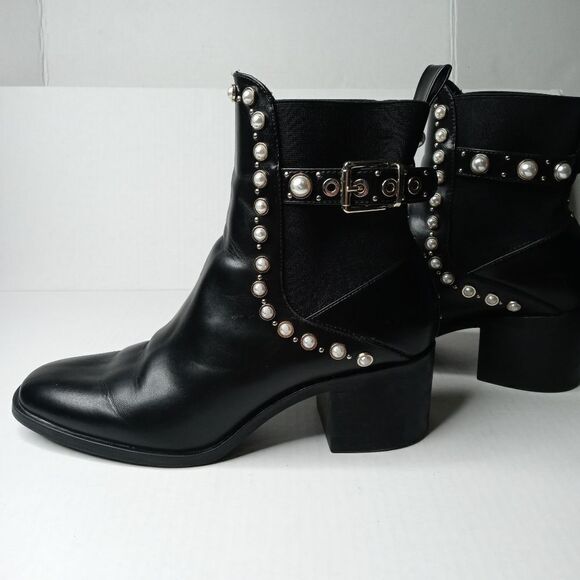 Zara black studded ankle boots size 41 - Picture 8 of 16